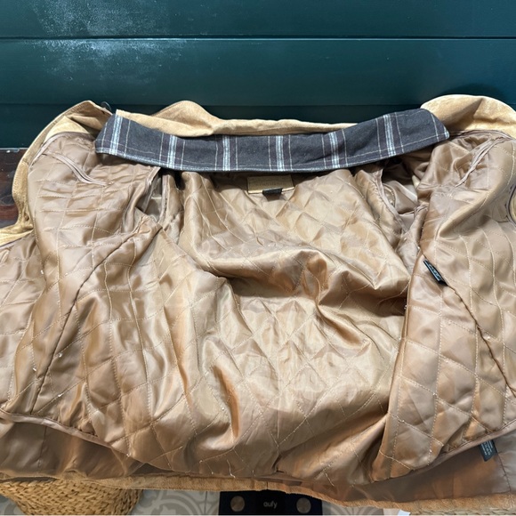Tan Suede Leather Button-Up Field Chore Barn Jacket Men’s L/XL - Picture 3 of 8